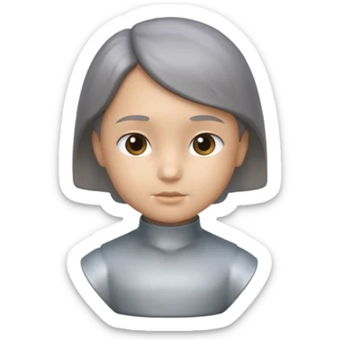 gray metal child bust sticker