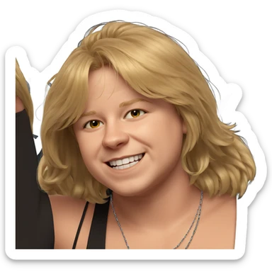 blonde boy with necklace smile sticker