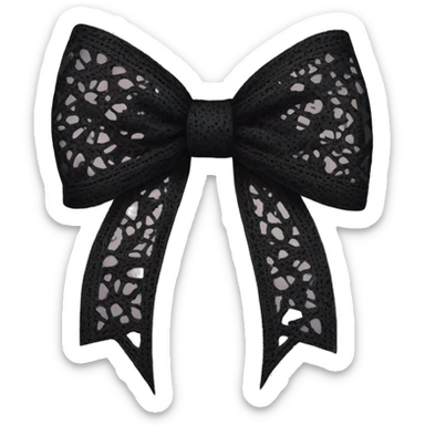 black lace bow sticker