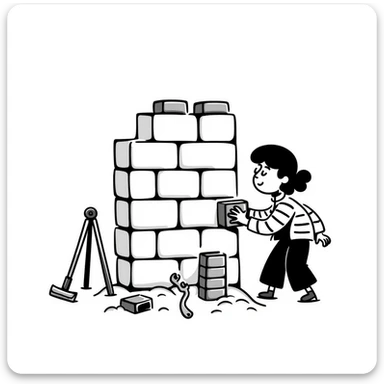 school wall under construction sticker