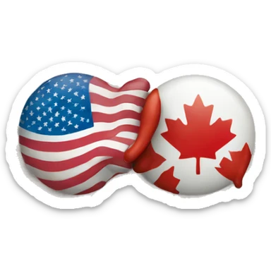 USA and canada sticker