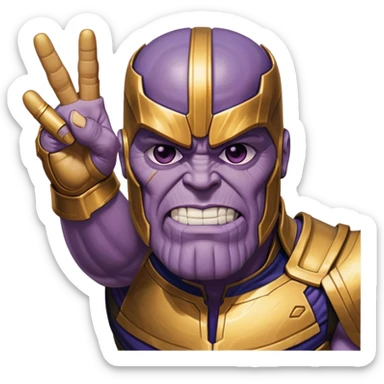 Thano’s sticking up the middle fingers sticker