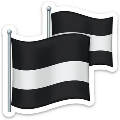 Two colored flag, white on top and black on bottom. sticker