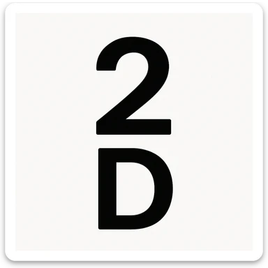 The number 2 with the letter D under it sticker