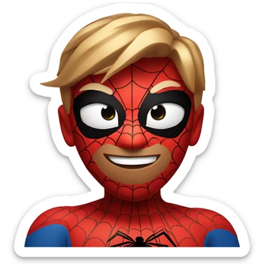 Spider Man winking with heart sticker