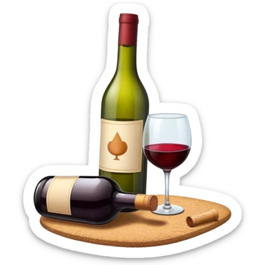 wine bottle on floor sticker