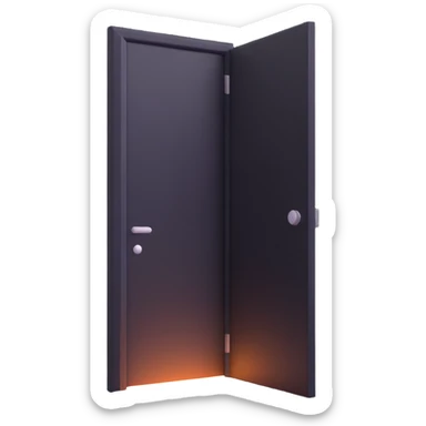 door being unlocked, door slightly open with very bright light shining through sticker