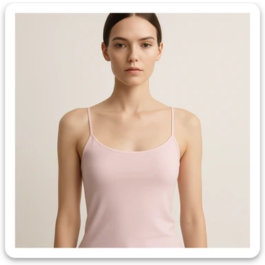 tight light pink cami, minimal, clean, fashion icon sticker