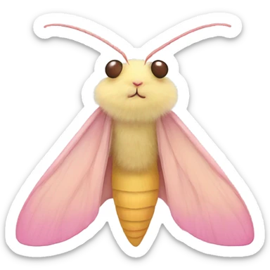 Fluffy normal Rosy maple moth sticker