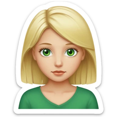 Girl blonde Green eyes sticker