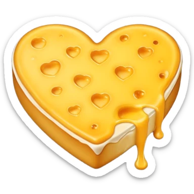 melted cheese in the shape of a heart (Love) sticker