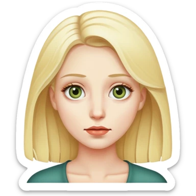 Blonde woman with bile eyes sticker