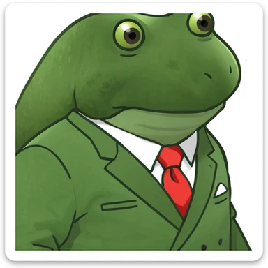 bufo in a japanese suit sticker