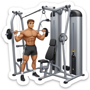 guy cable-crossover gym sticker