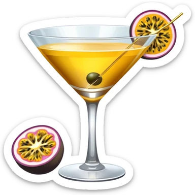 Pornstar martini with passionfruit floating in the glass sticker