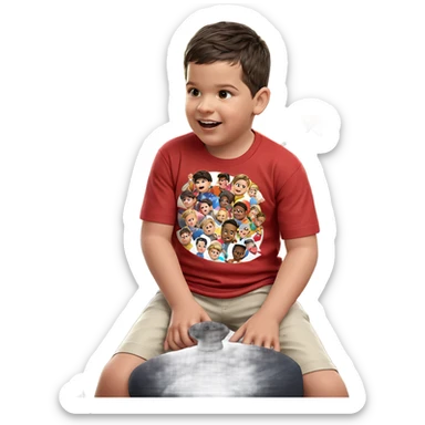 boys having fun indoors sticker