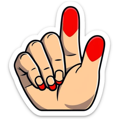 Cute Korean finger heart gesture, hand making a small heart with thumb and index finger sticker