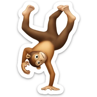Upside down monkey doing a handstand sticker