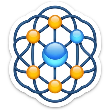 diffusion, llm, vlm관련 이모지를 만들건데 ai 네트워크느낌의 이모지 만들어 좀더 네트워크가 디퓨전 느낌나게  sticker