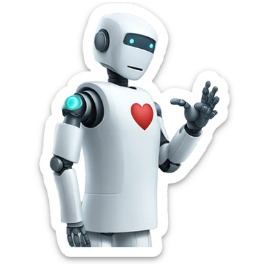 robot handshakes doctor sticker