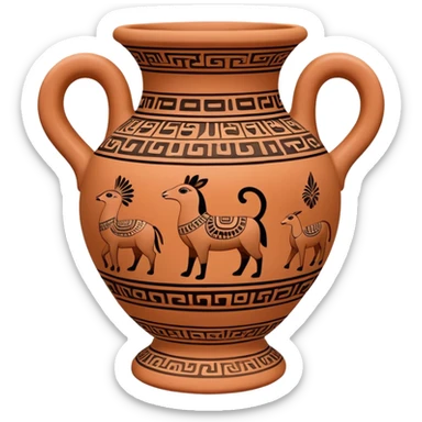 Chimu ceramic vessel with animal motifs sticker