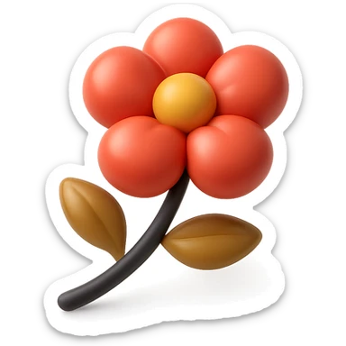 flower in balloon style with bright colors sticker