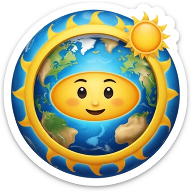 the sun moving  around the earth  sticker