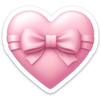 Light pink heart with bow sticker