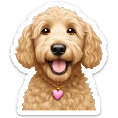 Golden doodle with doggy mommy  sticker