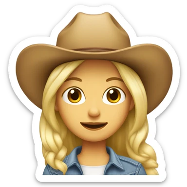 blonde girl with cowgirl hat on sticker