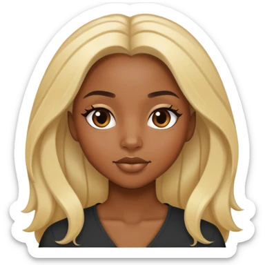 Beautiful black girl with long blonde hair  sticker