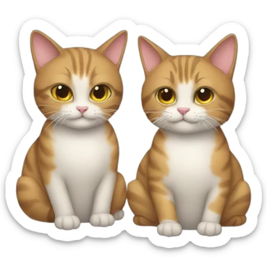 Two cats aside sticker