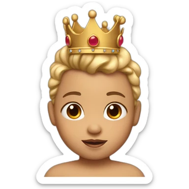 Toddler with a king crown with light skin sticker