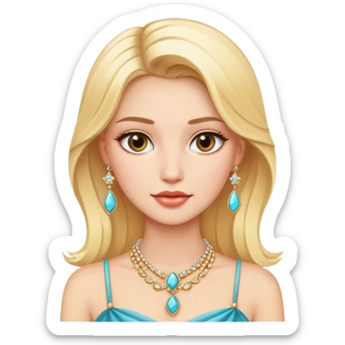 blonde beauty with jewelry sticker