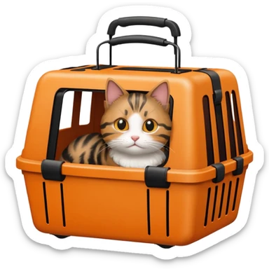 cat in a carrier sticker