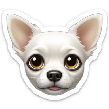 Chihuahua blanc et noir à poils longs sticker