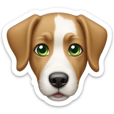 bege-and-white-dog-with-green-eyes sticker