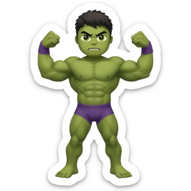 kid hulk flexing arms full body sticker
