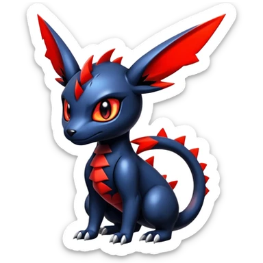 Shiny Badass Gothic Modern Futuristic Cute Guilmon-Umbreon-Salandit-hybrid sticker