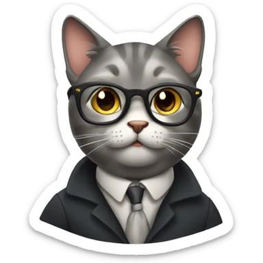 Studious cat sticker