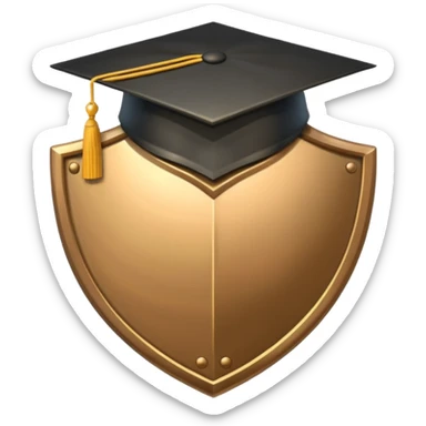Shield with Graduation Cap sticker