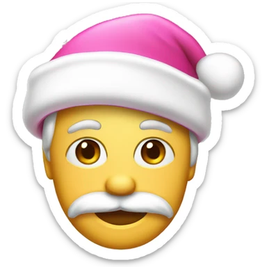 pink santa hat sticker