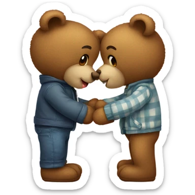 Teddy bears kissing romance  sticker