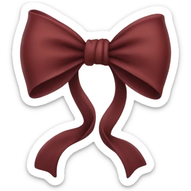 A dark red bow sticker