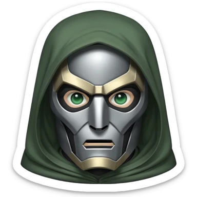 Doctor Doom silver mask sticker