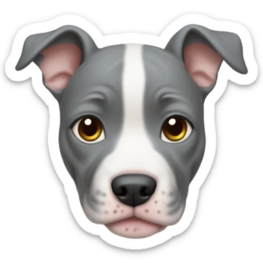 grey pitbull puppy sticker