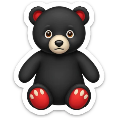 Un osos de peluche negro y que los ojos sean X rojas sticker