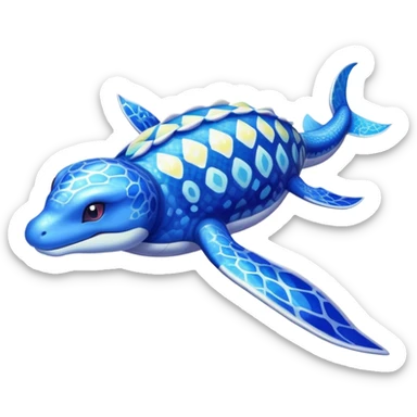 Shiny Exotic Colorful Lapras-Kyogre-Fakémon-hybrid-creature (full body)  sticker
