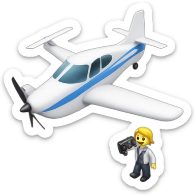 rc plane with a people flying him with controller sticker