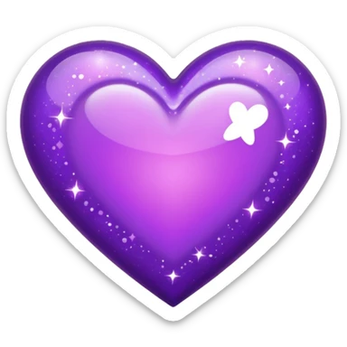 extra saturated purple heart with sparkles sticker
